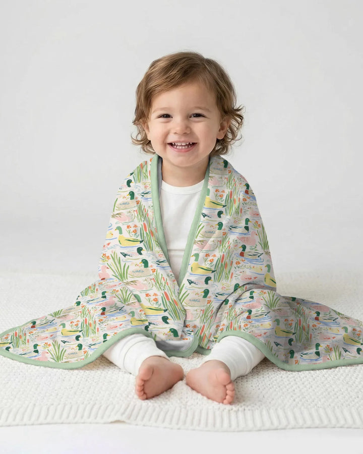 Whimsical Mallard Duck Bamboo Blanket