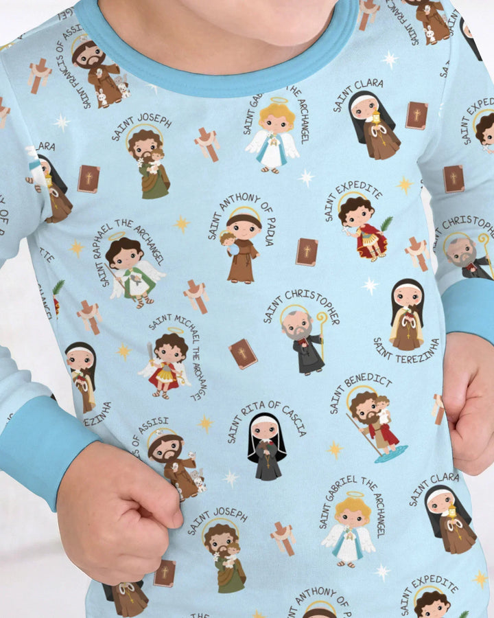 Saints in the Clouds Bamboo Two Piece Long Sleeve Pajama Set