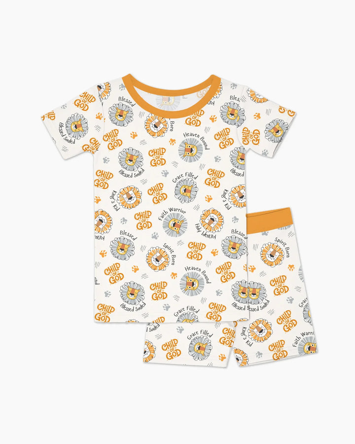 A Child Of God Boy Bamboo Two Piece Short Sleeve Shorts Pajama Set