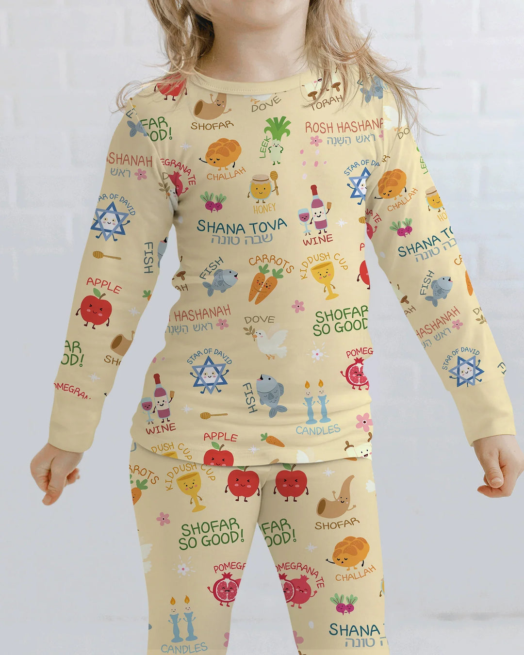 Family Rosh Hashanah Matching Bamboo Two Piece Long Sleeve Pajama Set