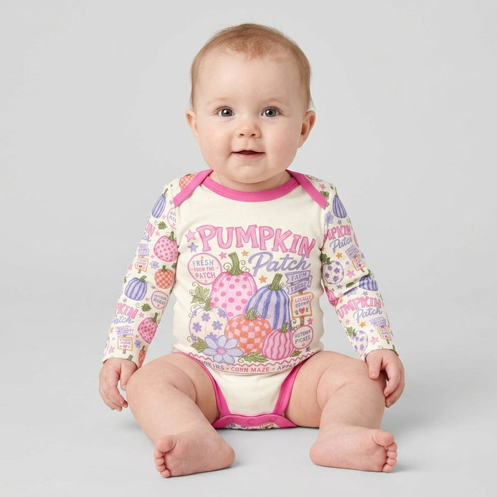 Whimsical Pumpkin Patch Bamboo Bodysuit