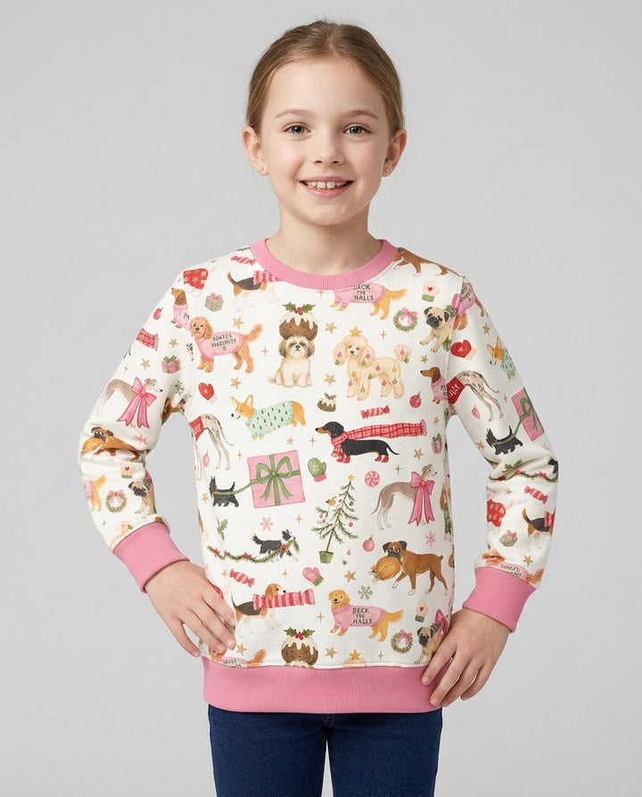 Festive Dog Merry Woofmas Bamboo Crewneck Sweatshirt