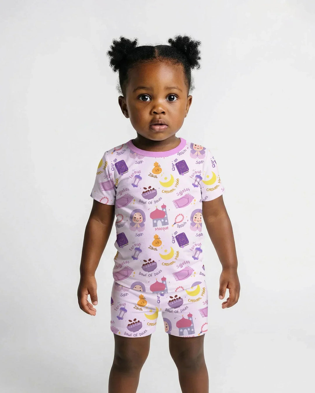 Happy Ramadhan Bamboo Two Piece Short Sleeve Shorts Pajama Set