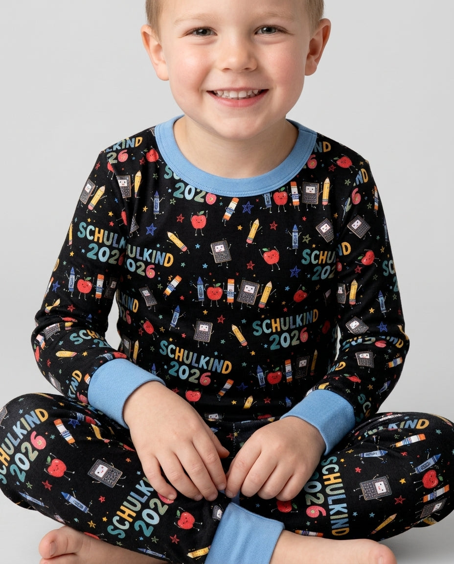 First Day Fun 2026 Bamboo Two Piece Long Sleeve Pajama Set