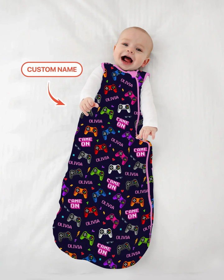 Custom Name Game On Family Matching Bamboo Sleep Bag