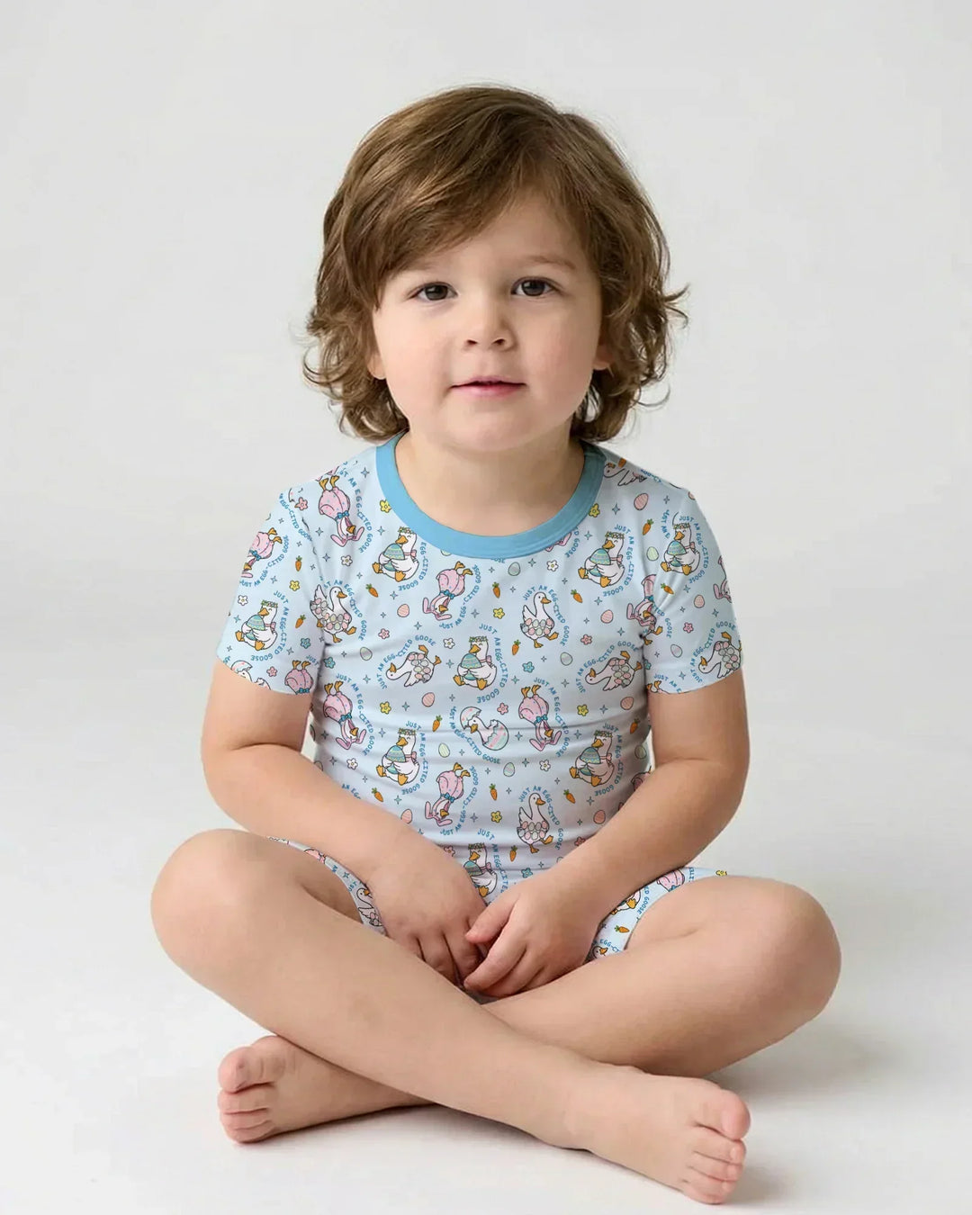 Easter Silly Goose Bamboo Two Piece Short Sleeve Shorts Pajama Set