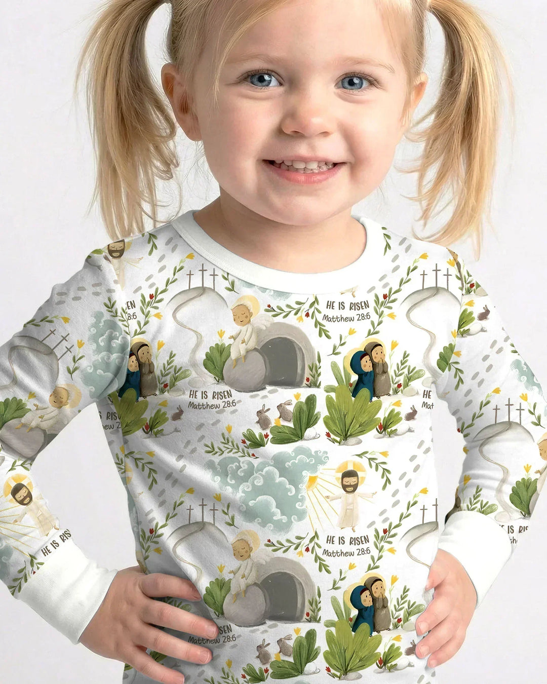 He Is Risen Bamboo Two Piece Long Sleeve Pajama Set