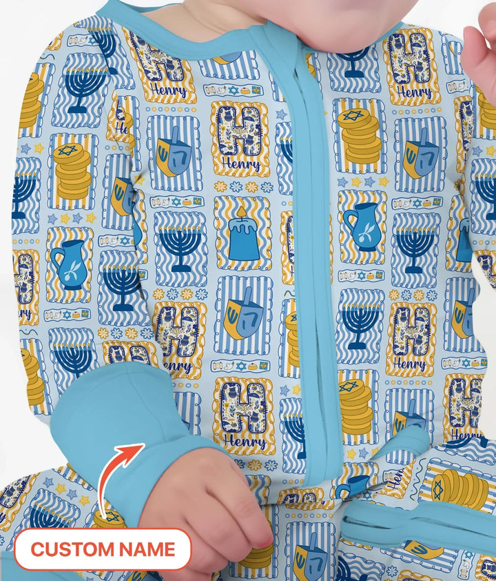 Custom Name Hanukkah Wonderland Bamboo Convertible Zippy