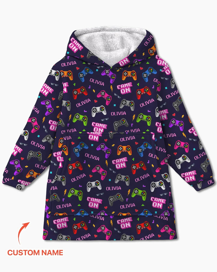 Custom Name Game On Family Matching Bamboo Blanket Hoodie