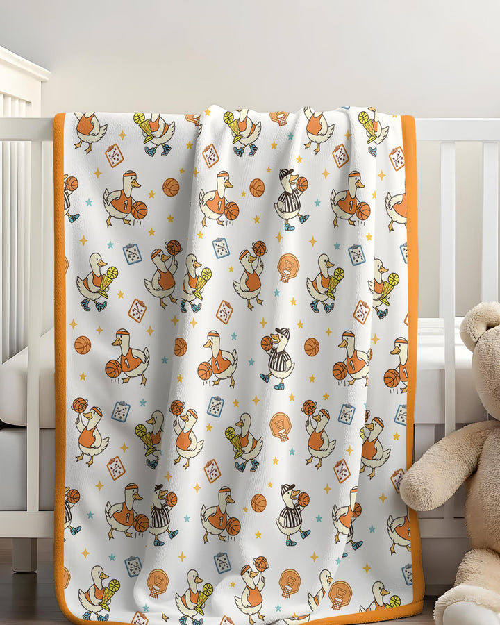 Silly Goose Playing Basketball Bamboo Blanket