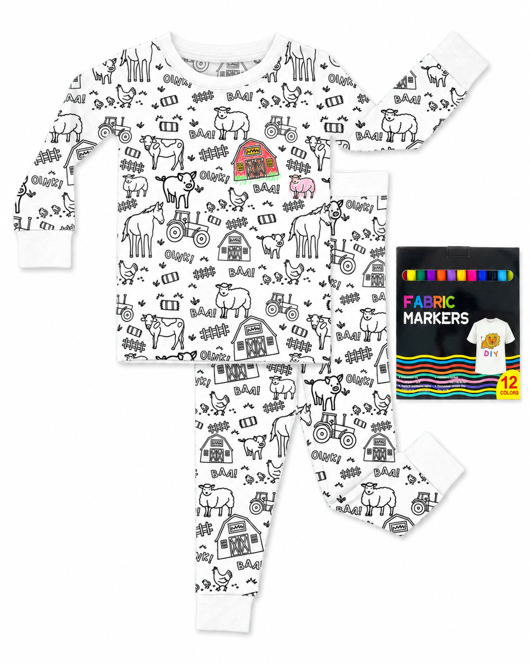 All Colorable Bamboo Two Piece Long Sleeve Pyjamas Set