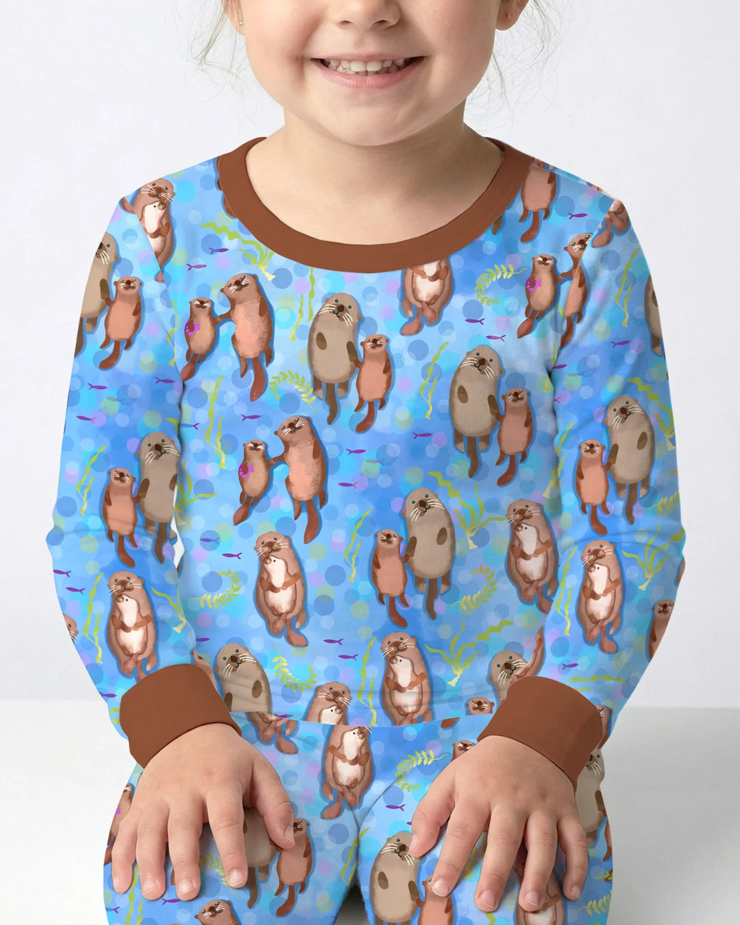 Otterly Together Bamboo Two Piece Long Sleeve Pajama Set