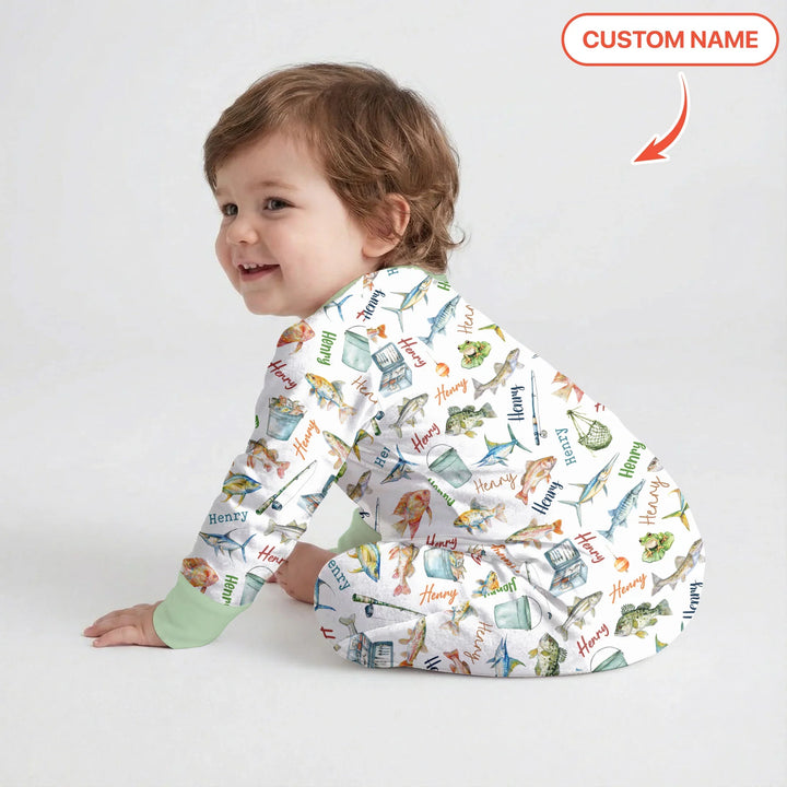 Happy Fishing Adventure Custom Name Bamboo Convertible Zippy