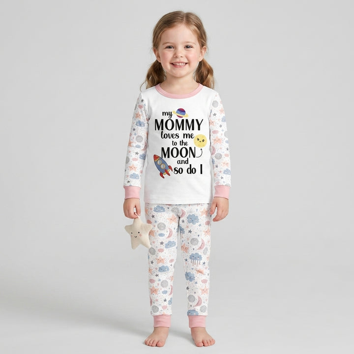 My Mommy Loves Me To The Moon And So Do I Bamboo Two Piece Long Sleeve Pajama Set