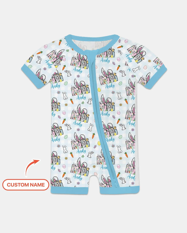 Custom Name Easter Family Matching Bamboo Shorty Zippy