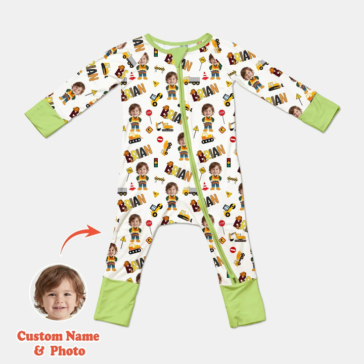 Custom Photo Doodle Little Builder Bamboo Convertible Zippy