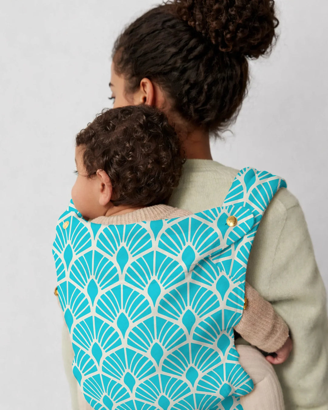 Teal Art Deco Fan Baby Carrier