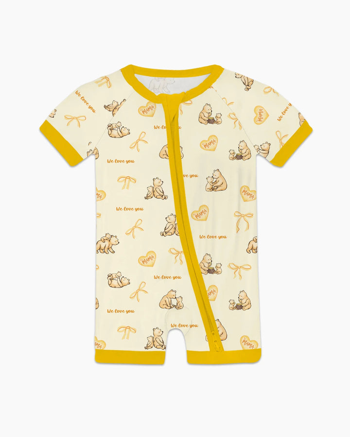 Sweat Yellow Mama Bear Shorty Zippy