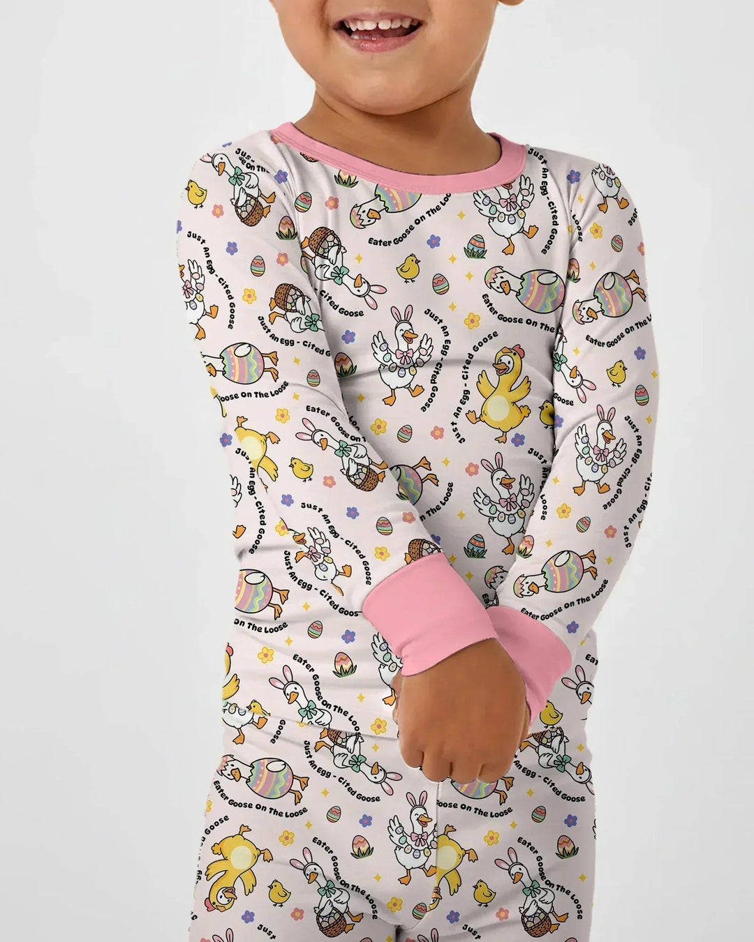 Easter Goose Family Matching Bamboo Two Piece Long Sleeve Pajama Set
