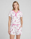 Cute Nurse Crew Bamboo Women Short Sleeve Short Pajama Set