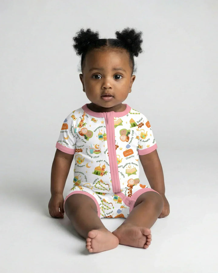 Ramadan Mubarak Matching Family Bamboo Shorty Zippy
