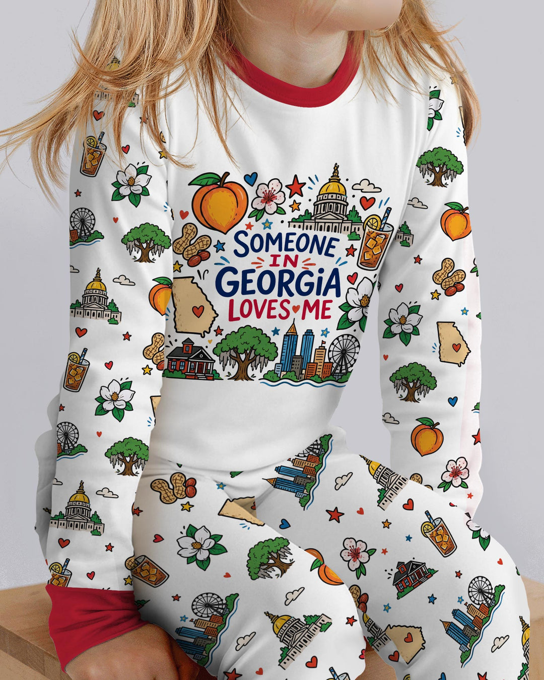 Someone in Georgia Loves Me Bamboo Two Piece Long Sleeve Pajama Set