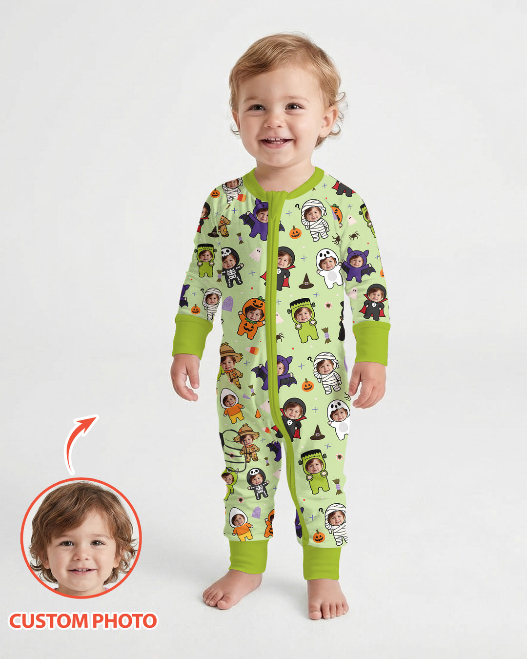 Custom Photo Little Halloween Crew Bamboo Convertible Zippy