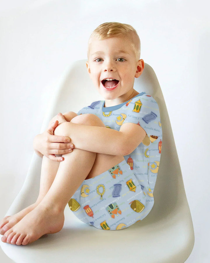 Ramadan Mubarak Family Matching Bamboo Two Piece Short Sleeve Shorts Pajama Set