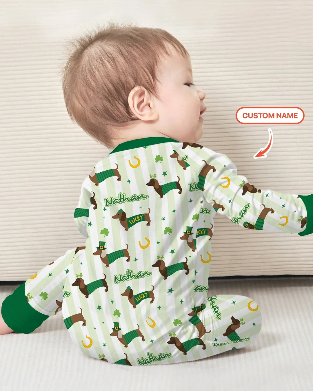 Lucky Dachshunds St. Patrick's Day Family Matching Bamboo Convertible Zippy