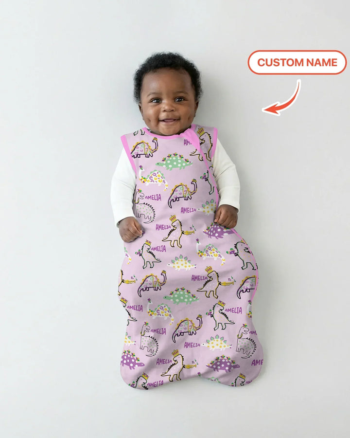 Custom Name Mardi Gras Saurus Bamboo Sleep Bag