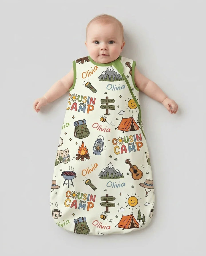 Custom Name Cousin Camp 2026 Bamboo Sleep Bag