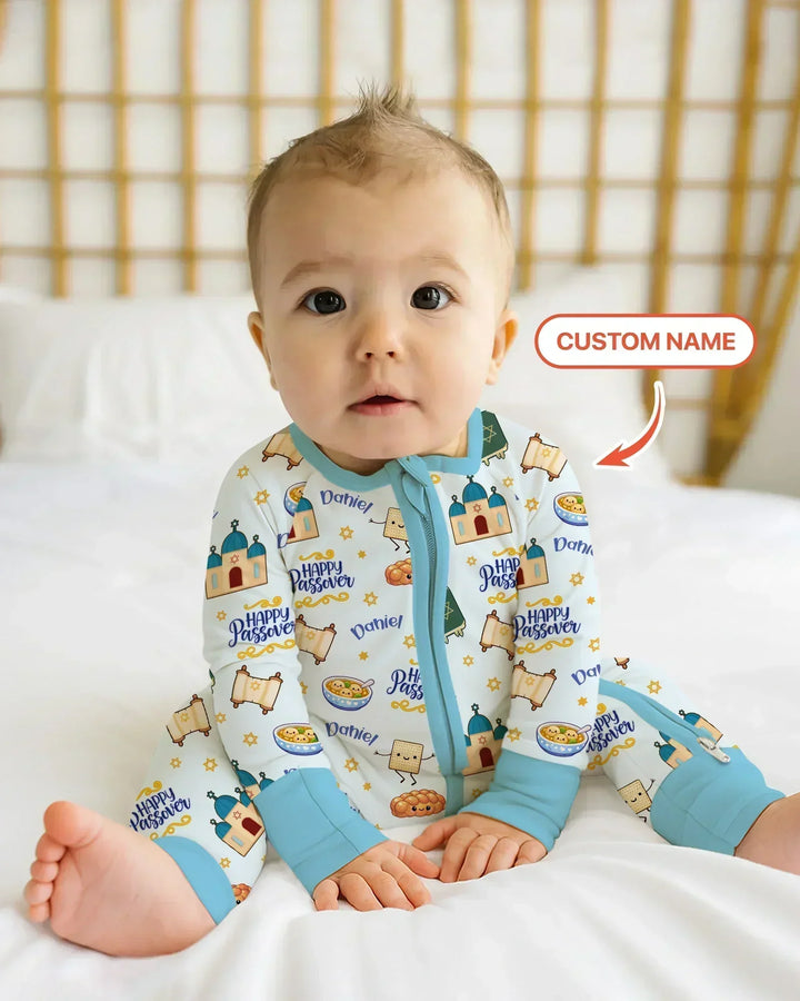 Custom name "Pesach Sameach" Bamboo Convertible Zippy