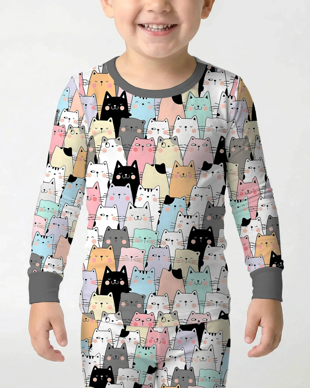Purrfect Crowd Bamboo Two Piece Long Sleeve Pajama Set