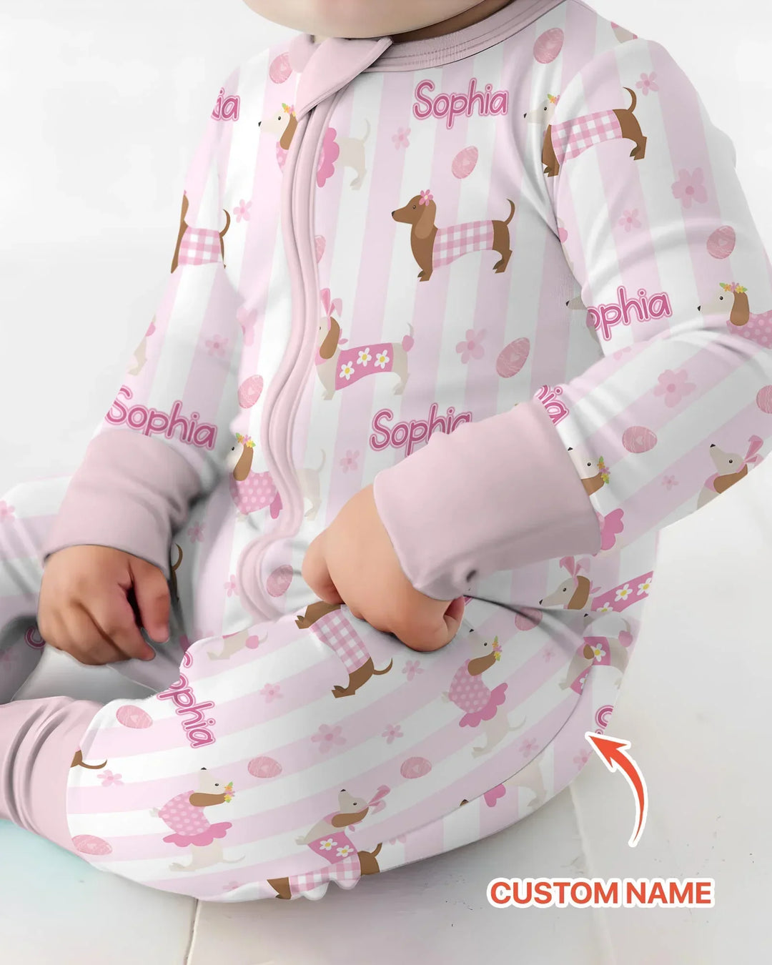 Custom Name Easter Dachshunds Family Matching Bamboo Convertible Zippy