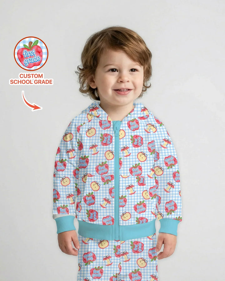 Custom School Grade Apple Days Bamboo Zip Hoodie