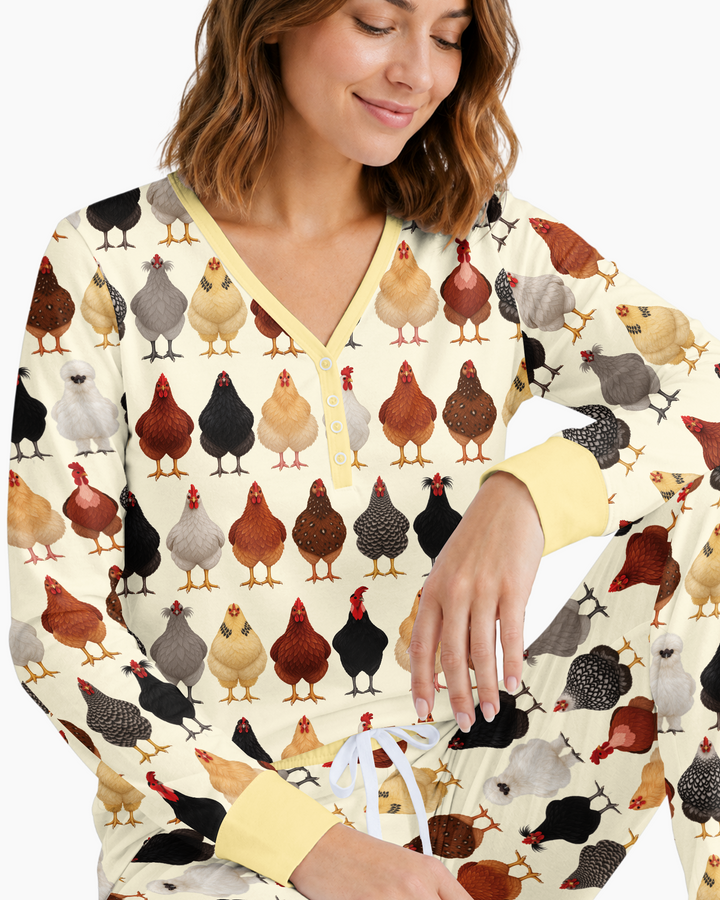 Cluckin' Cute Bamboo Women Pajama Set