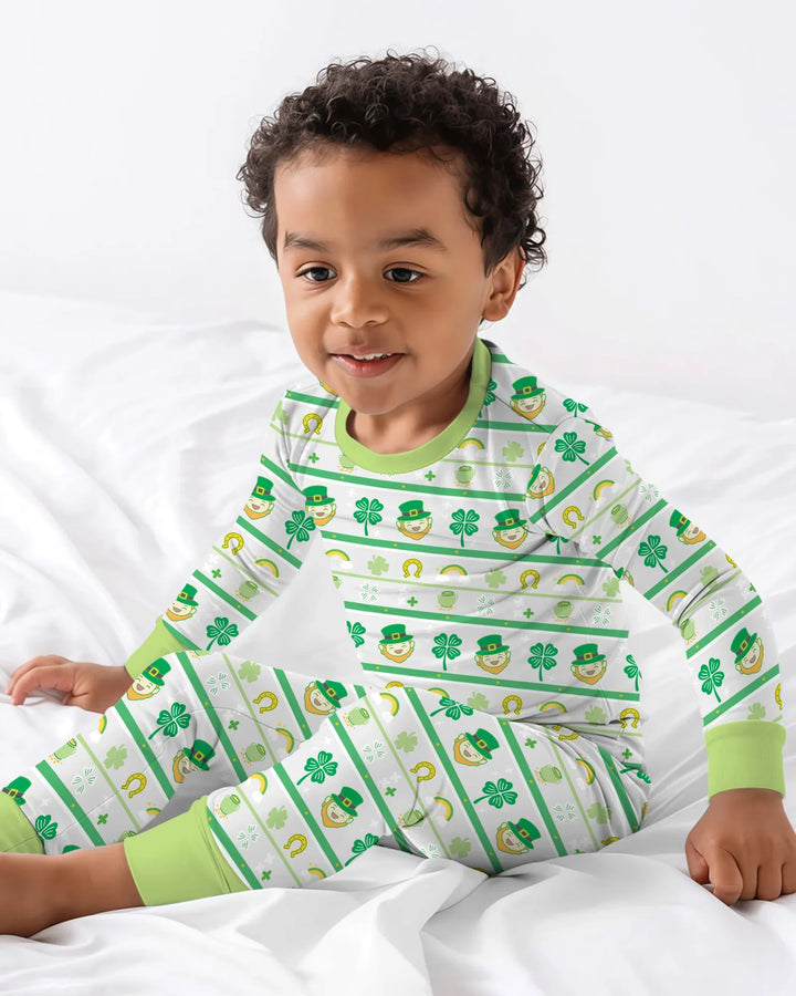 Happy Saint Patrick's Day Bamboo Two Piece Long Sleeve Pajama Set