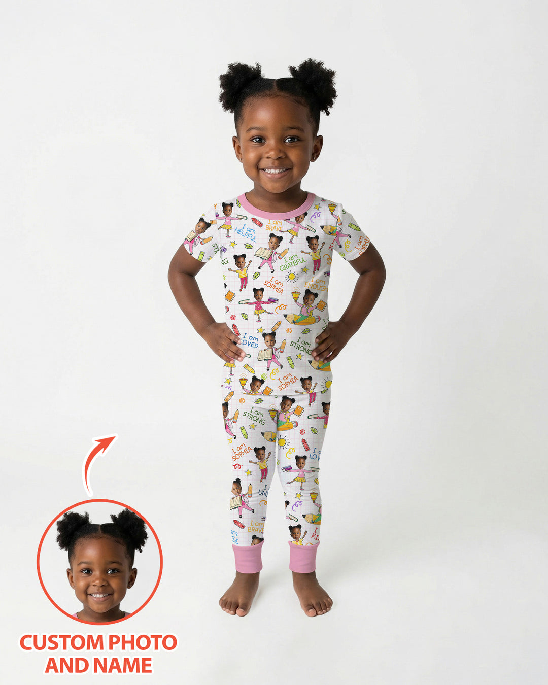 CUSTOM Template Bamboo Two Piece Short Sleeve Pyjamas Set