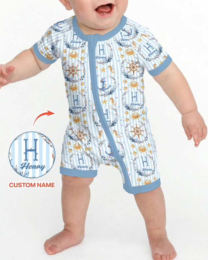 Bon Voyage Custom Name Bamboo Shorty Zippy