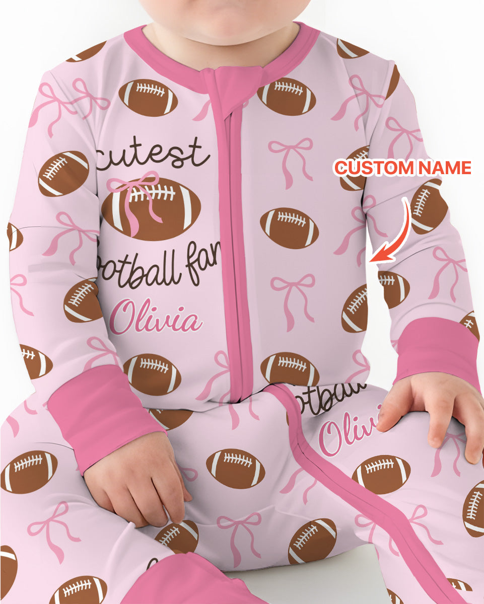 Custom Name Cutest Football Fan Bamboo Convertible Zippy