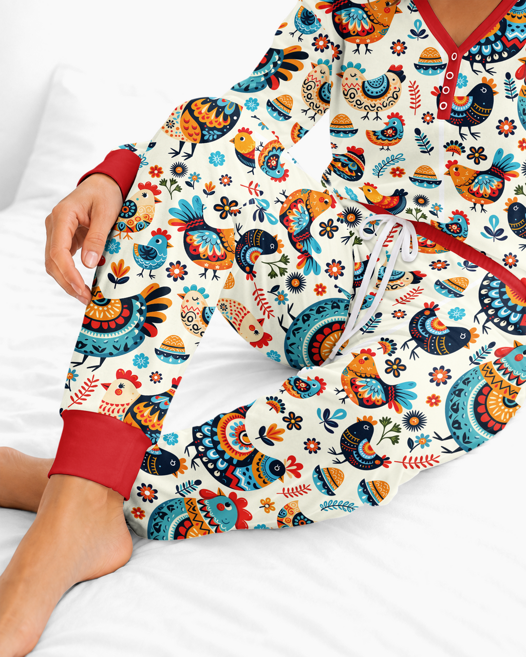 Pioneer Chickens And Roosters Bamboo Women Pajama Set