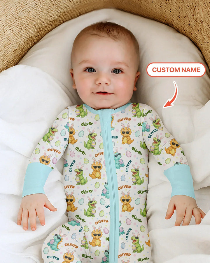 Custom Name Dinosaur on the Hunt Bamboo Convertible Zippy