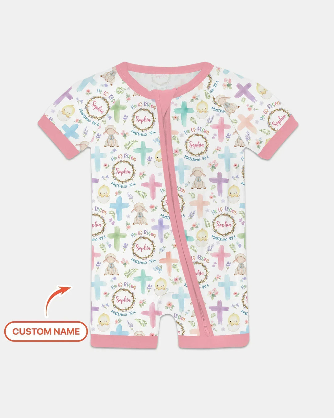 He Is Risen Personalized Bamboo Shorty Zippy