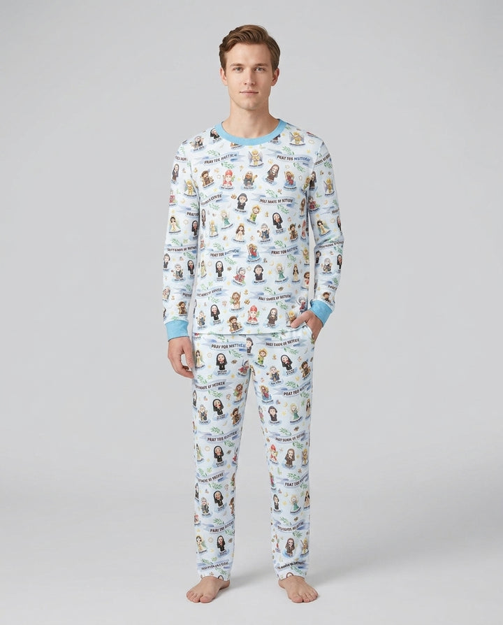 Holy Saints of Heaven Custom Name Bamboo Men's Pajama Set