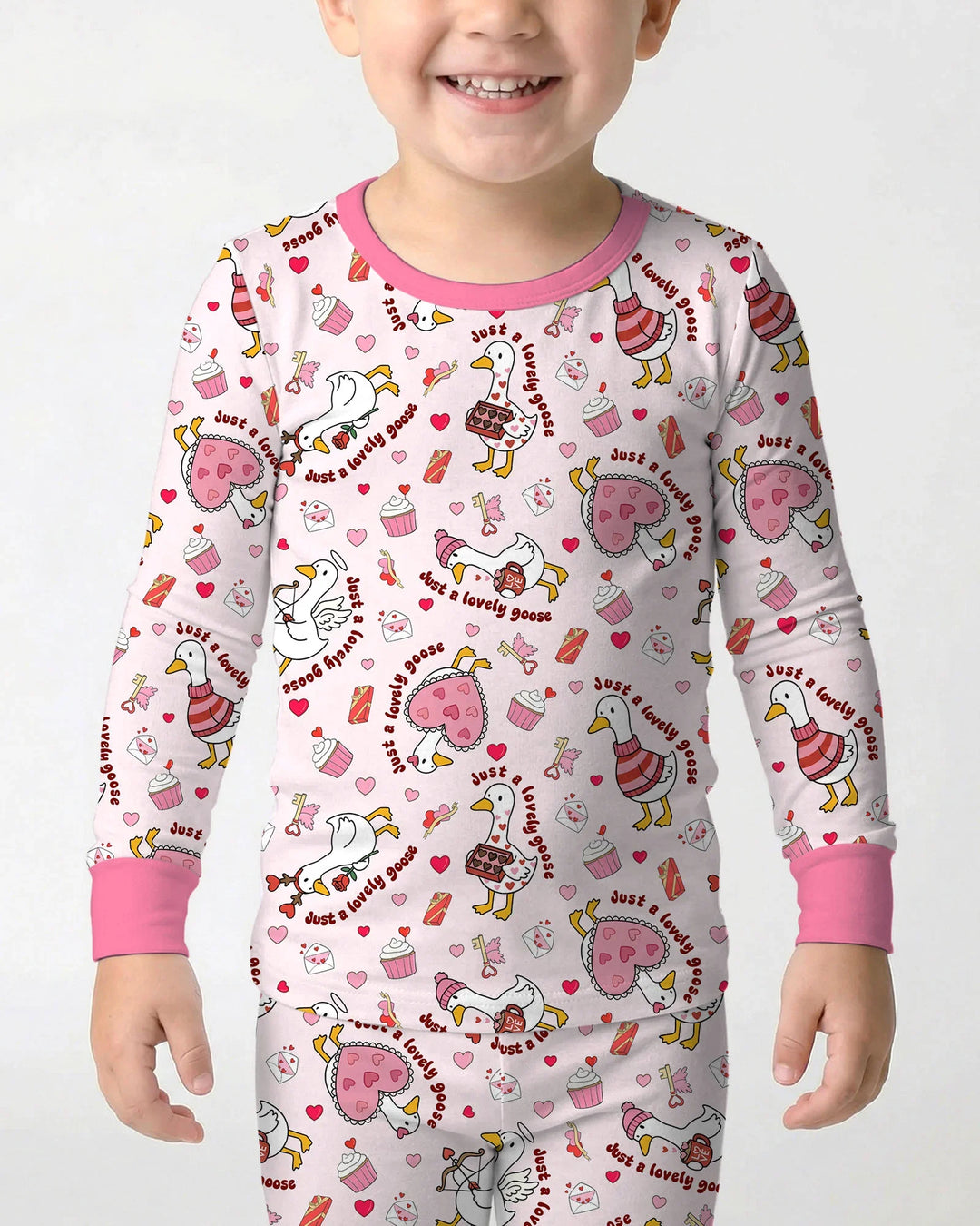 Valentine Silly Goose Bamboo Two Piece Long Sleeve Pajama Set