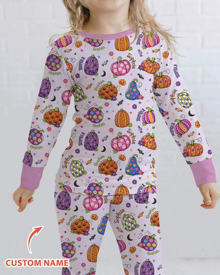 Boo-tiful Pumpkins Bamboo Two Piece Long Sleeve Pajama Set