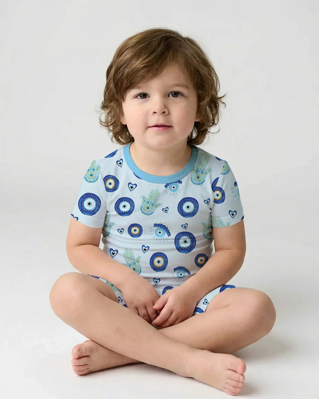 Mini Mystic Family Matching Bamboo Two Piece Short Sleeve Shorts Pajama Set
