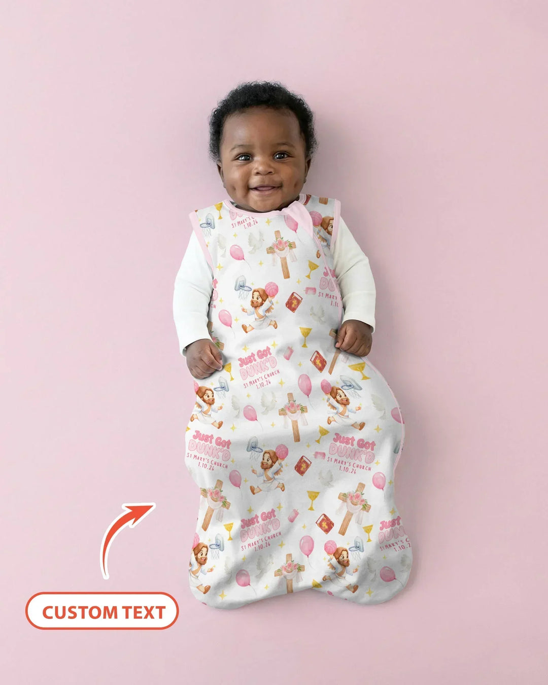 Custom Name Baptism Just Got Dunk'd Bamboo Sleep Bag