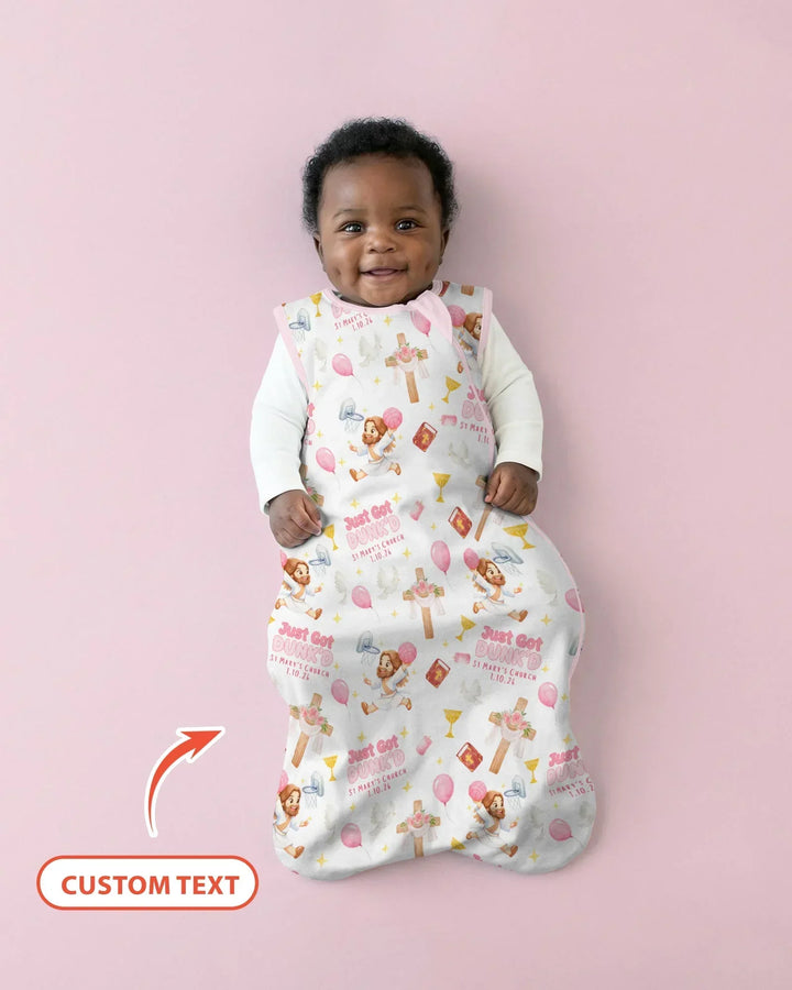 Custom Name Baptism Just Got Dunk'd Bamboo Sleep Bag