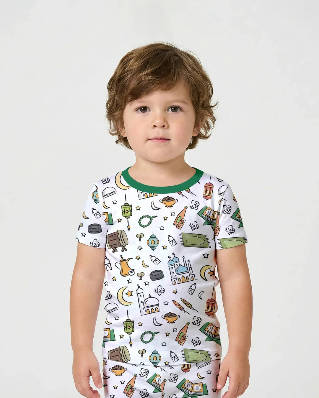 Ramadan Blessings Family Matching Bamboo Two Piece Short Sleeve Shorts Pajama Set